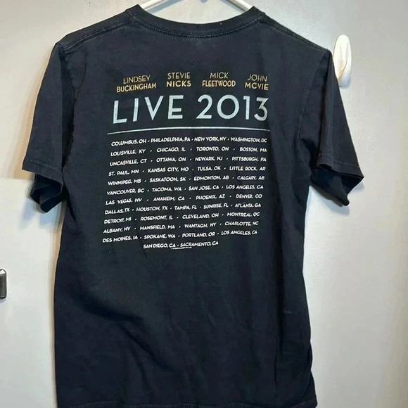 2013 fleetwood mac merch concert tour tshirt size small black short sleeve - Picture 5 of 5